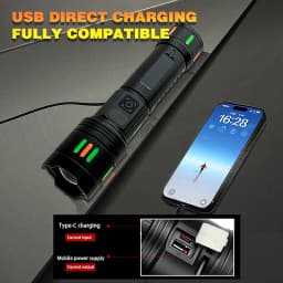 Rechargeable LED Flashlight Zoomable Aluminum Alloy Torch 3 Modes Waterproof High Power Hand Toch Light Outdoor Camping