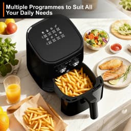 SUPERLEX 5L Air Fryer with Smart Touch Display Adjustable Thermostat 1450W Adjustable Temperature 8 Preset Cooking Modes Cooker