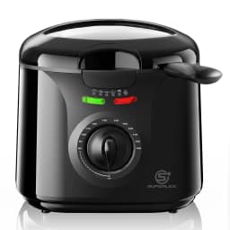 SUPERLEX 2L Electric Deep Fat Fryer 1300W Compact Deep Fryer with Viewing Window, Adjustable Temperature Control, Removable Fry Basket, Easy Clean Mini Fryer for Home Cooking Chips, Fried Snacks
