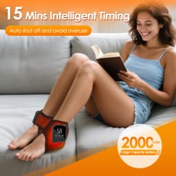 Wireless Electric Foot Ankle Vibration Massager Hot Compress Massage Support Ankle Brace Protector Plantar Fascia Muscle Relax