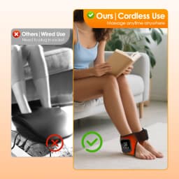 Wireless Electric Foot Ankle Vibration Massager Hot Compress Massage Support Ankle Brace Protector Plantar Fascia Muscle Relax