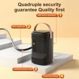 Portable Heater Desktop Room Warmer Fan With Remote Control Touchscreen PTC Ceramic Cooling & Heating Blower Fan For Home Office