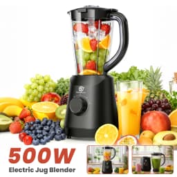 SUPERLEX 500W 2 in 1 Blender With 1.5L Glass Jar Powerful Performance 2 Speeds With Chopping Kneading Grinding Blender Fruit Mix