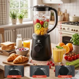 SUPERLEX 500W 2 in 1 Blender With 1.5L Glass Jar Powerful Performance 2 Speeds With Chopping Kneading Grinding Blender Fruit Mix