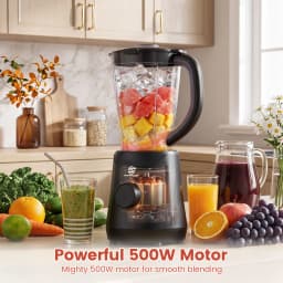 SUPERLEX 500W 2 in 1 Blender With 1.5L Glass Jar Powerful Performance 2 Speeds With Chopping Kneading Grinding Blender Fruit Mix