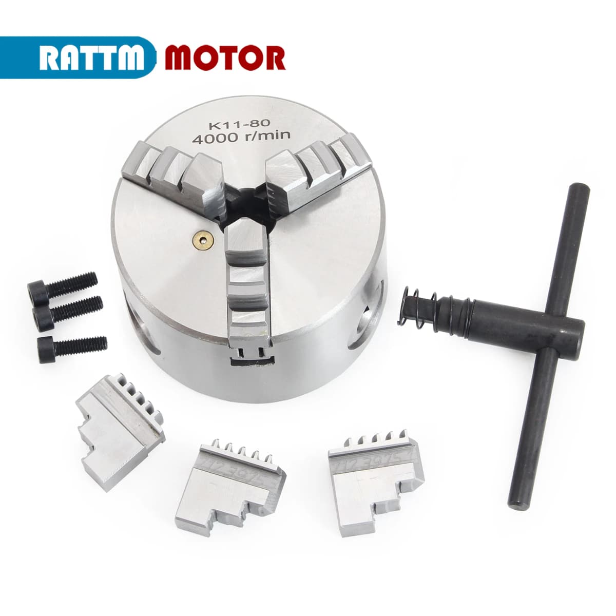 3 Jaw 4 Jaws CNC Lathe Chuck Self-Centering K11 80mm 100mm K12-100mm Manual Chuck Tool