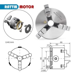 3 Jaw 4 Jaws CNC Lathe Chuck Self-Centering K11 80mm 100mm K12-100mm Manual Chuck Tool