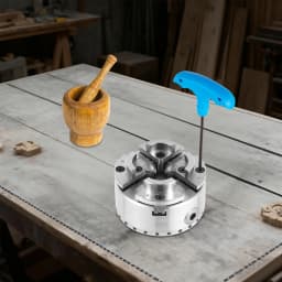 Wood Lathe Chuck 4-Jaw 3.78" Diameter Turning Machine Accessories Self-Centering Tool with Wrenches Screw for Woodworking