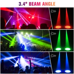 Leleght 4Pcs 20W Pinspot Lights With Remote Control RGBW LED Beam Spotlight Dimmable Disco Stage Lights For Wedding Party Club