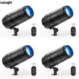 Leleght 4Pcs 20W Pinspot Lights With Remote Control RGBW LED Beam Spotlight Dimmable Disco Stage Lights For Wedding Party Club