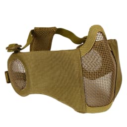 Tactical Airsoft Mask Half Face Paintball Shooting CS Foldable Steel Mesh Mask With Ear Protection Militar Hunting Cosplay Mask