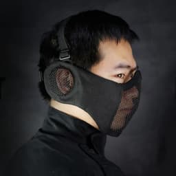 Tactical Airsoft Mask Half Face Paintball Shooting CS Foldable Steel Mesh Mask With Ear Protection Militar Hunting Cosplay Mask