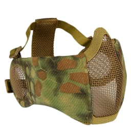 Tactical Airsoft Mask Half Face Paintball Shooting CS Foldable Steel Mesh Mask With Ear Protection Militar Hunting Cosplay Mask