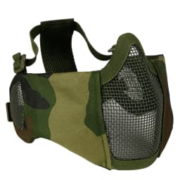 Tactical Airsoft Mask Half Face Paintball Shooting CS Foldable Steel Mesh Mask With Ear Protection Militar Hunting Cosplay Mask