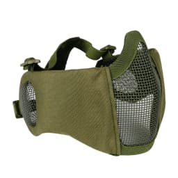 Tactical Airsoft Mask Half Face Paintball Shooting CS Foldable Steel Mesh Mask With Ear Protection Militar Hunting Cosplay Mask