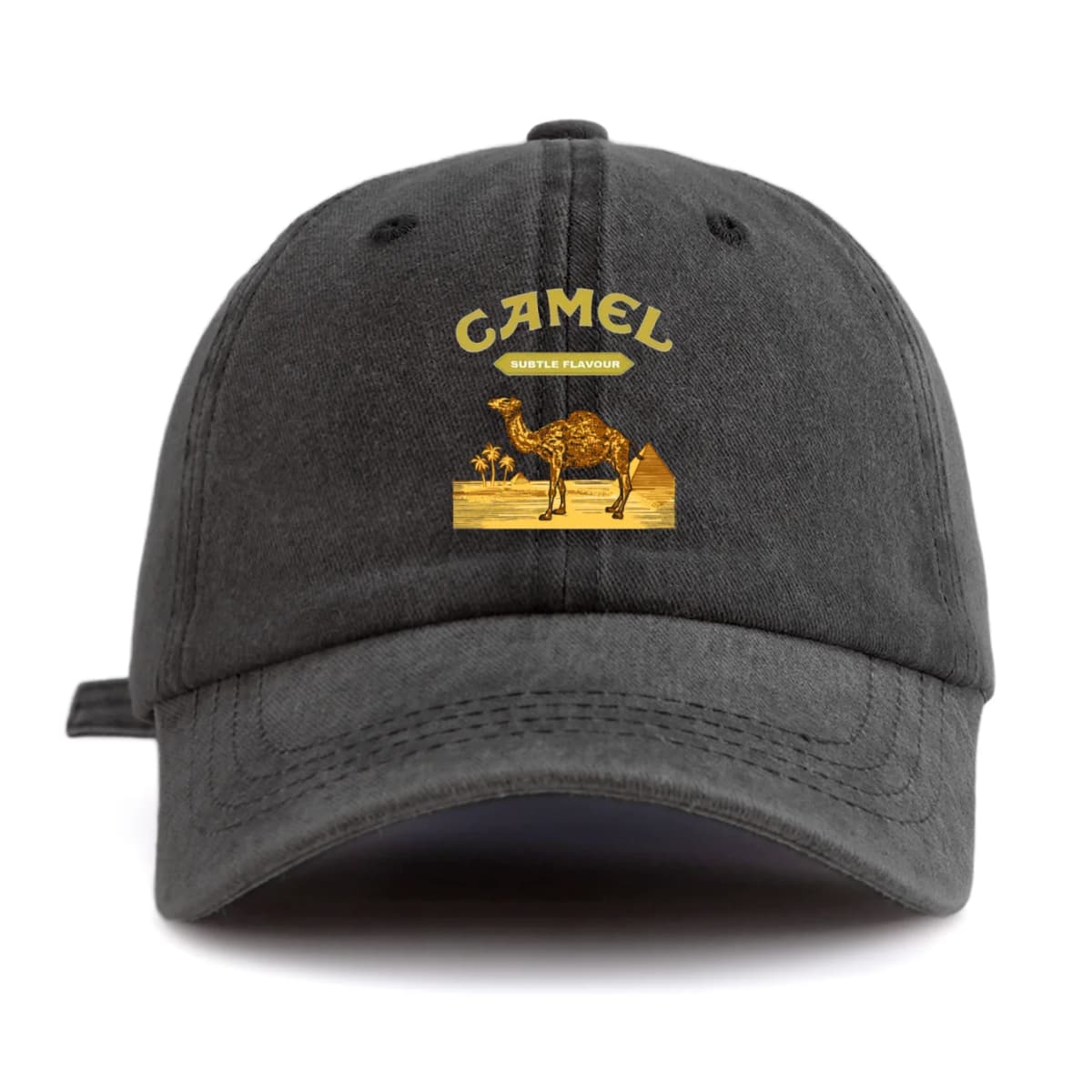 1pc Camel Print Washed Baseball Cap for Adults, Minimalist Retro Style Casual Soft Adjustable Dad Hat, Perfect As Gift
