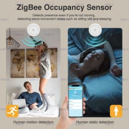Tuya ZigBee 24G MmWave Radar Human Presence Detector MINI Occupancy Motion Sensor with Magnetic Plate for Smart Life Need Hub