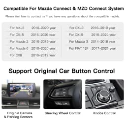 TYPE-C For Mazda P2.1 Wired or P3.1 Wireless carplay Android Auto adapter Demio Miata USB HUB 2 3 6 CX3 CX5 CX8 CX9 Retrofit Kit