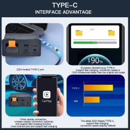 TYPE-C For Mazda P2.1 Wired or P3.1 Wireless carplay Android Auto adapter Demio Miata USB HUB 2 3 6 CX3 CX5 CX8 CX9 Retrofit Kit
