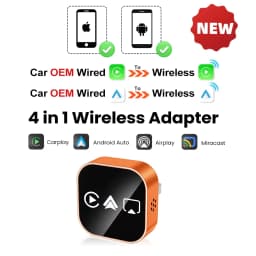 2026 Upgrade 4 In1 Wired to Wireless CarPlay Android Auto AirPlay Mirror Link Stable Bluetooth Adapter For Audi Benz Toyota VW