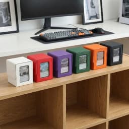 PU Window Collection Box Magnetic Closure Stain-resistant Trading Card Storage Box Moisture-proof with Lid Card Deck Box