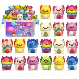 Hot 6/12PCS Kids Adult Mini Kawaii Newt Cute Stress Relief Squeeze Toys Random Slow Rising Toy Carnival Goodie Party Send Gift