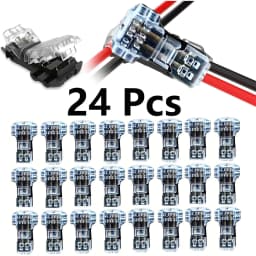 10/12/24 PCS Low Voltage Wire Connectors Solid Connection,T Tap Wire Connectors, T Type 2 Pins Wire Splice Connectors