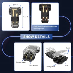 10/12/24 PCS Low Voltage Wire Connectors Solid Connection,T Tap Wire Connectors, T Type 2 Pins Wire Splice Connectors