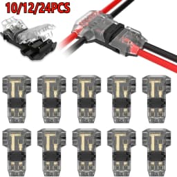 10/12/24 PCS Low Voltage Wire Connectors Solid Connection,T Tap Wire Connectors, T Type 2 Pins Wire Splice Connectors