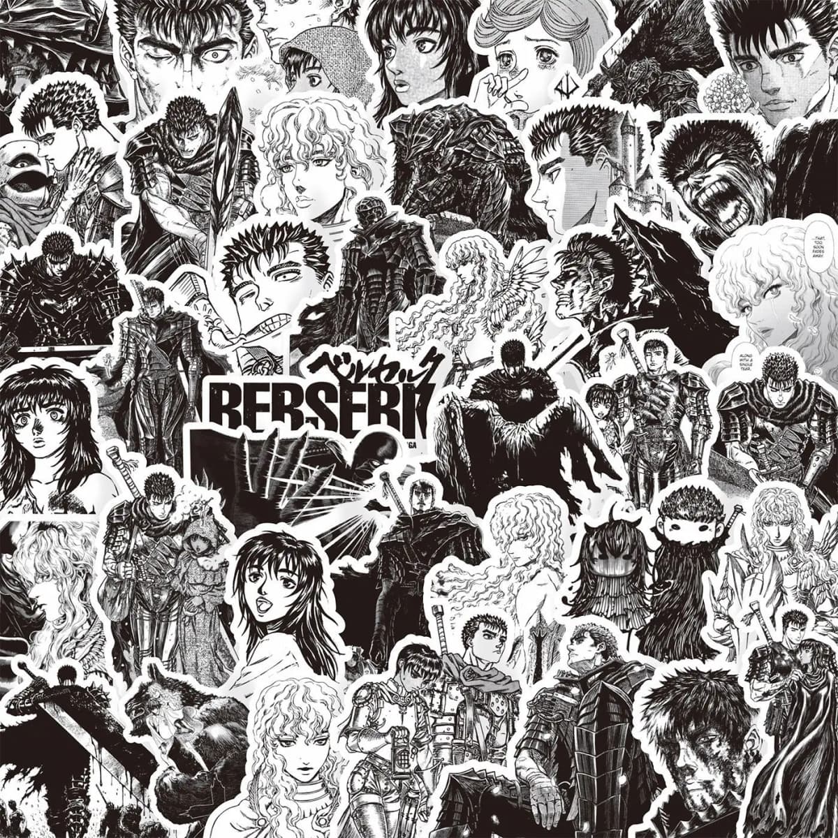 82PCS Berserk Stickers Guts DIY Diary Phone Case Handmade Scrapbook Aesthetic Stickers
