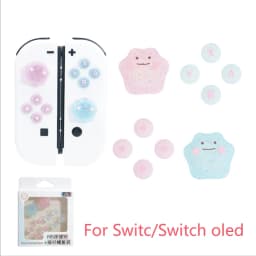 Cute Bling Silicone Soft D-pad Button ABXY Key Sticker Skin Case For Switch 2/NS Oled Joy-con Thumb Stick Grip Cap Cover