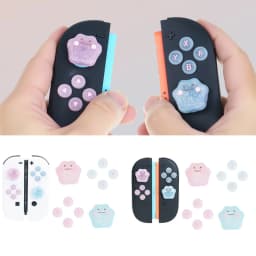 Cute Bling Silicone Soft D-pad Button ABXY Key Sticker Skin Case For Switch 2/NS Oled Joy-con Thumb Stick Grip Cap Cover