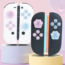 Cute Bling Silicone Soft D-pad Button ABXY Key Sticker Skin Case For Switch 2/NS Oled Joy-con Thumb Stick Grip Cap Cover