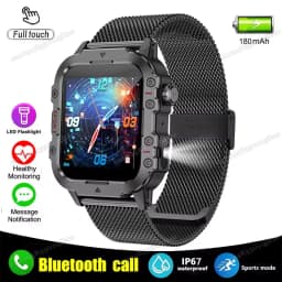 2026 New Military-grade Smart Watch Men GPS Flashlight 3ATM Waterproof Watch Bluetooth Call 100+Sport Outdoor Smartwatch Pk HT30