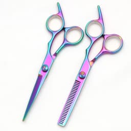 Hair Scissors 6" Japan Stainless Hairdressing Scissors Blue Hair Scissors Barber Shop Thinning Scissors Haircut Set Comb C1001