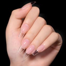 600pcs/box Clear Nail Tips Set, Medium/Long Coffin, Square, Almond, Stiletto, Oval, Round Shape, 10/12 Sizes, Press On Nails, Ma