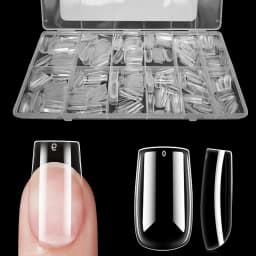 600pcs/box Clear Nail Tips Set, Medium/Long Coffin, Square, Almond, Stiletto, Oval, Round Shape, 10/12 Sizes, Press On Nails, Ma