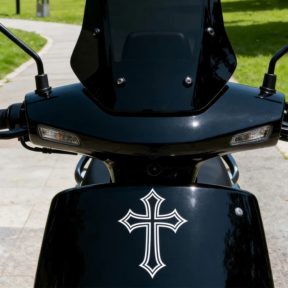 2pcs Creative Cross Motocycle Stickers for Motorbike Fairing Helmet Tailbox Fuel Tank Car Windows Scooter Universal Vinyl Decals