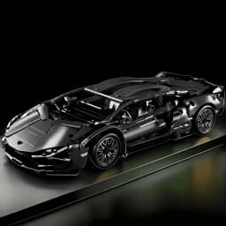 1:14 Black Sports Car Building Blocks Set 1000PCS+, Suitable for 14+, Educational Assembled Model, Home Decoration & Gift