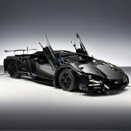 1:14 Black Sports Car Building Blocks Set 1000PCS+, Suitable for 14+, Educational Assembled Model, Home Decoration & Gift