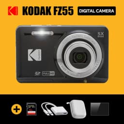 Original KODAK PIXPRO FZ55 Digital Camera 16MP 5X Zoom 1080P Vlogging Compact Point & Shoot with 32GB SD Card Case Gift Kit