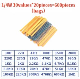 300pcs/600pcs/820pcs 1% Resistor Set Resistance 1/4W Metal Film Resistors Kit 10Ohm ~1M Ohm 30Values Electronic Components Kit