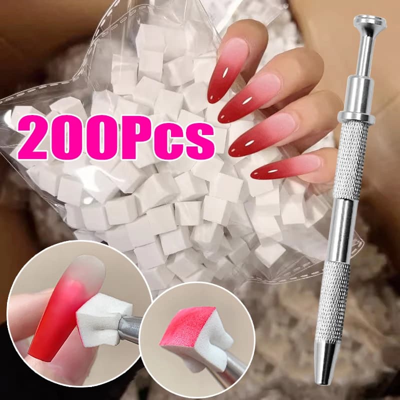 Mini Square Nail Art Sponge with 4 Claws Nail Gradient Brush Set Multipurpose Blush Gradient Sponges Beauty Manicure Supplies