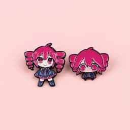 2pcs Anime Kasane Teto Enamel Pin Cartoon Characters Cute Girl Brooch Manga Badges for Backpack Clothes Lapel Decorative Props