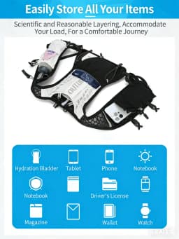 Reflective Running Hydration Vest Cycling Backpack for Outdoor Sports Climbing Hiking Mtb Road Bike - Adjustable Vest Bag