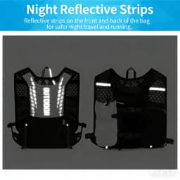 Reflective Running Hydration Vest Cycling Backpack for Outdoor Sports Climbing Hiking Mtb Road Bike - Adjustable Vest Bag