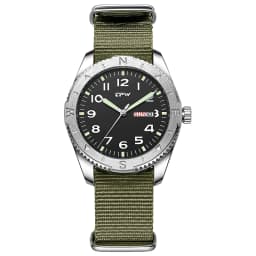 2026 TPW 40mm Field Watch - Easy Reading Fabric Strap Quartz Movement with Luminous Rotating Bezel Date & Day Functions
