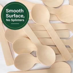 100-Pack 4.1inch Long Disposable Tasting Spoons, Mini Portable Birch Wood Tasting Spoons, Disposable Tableware Suitable for Home, Parties, Events, Gatherings, Weddings, and Large Events