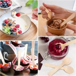 100-Pack 4.1inch Long Disposable Tasting Spoons, Mini Portable Birch Wood Tasting Spoons, Disposable Tableware Suitable for Home, Parties, Events, Gatherings, Weddings, and Large Events