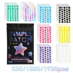 320/1280/1920pcs Rainbow Star Acne Patches, Hydrocolloid Stickers, Multi-Size, Gentle & Invisible, Covers Pimples, Travel Ready